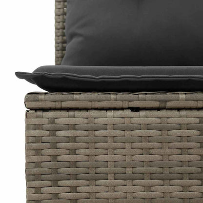 Garden Sofa with Cushion Grey Poly rattan