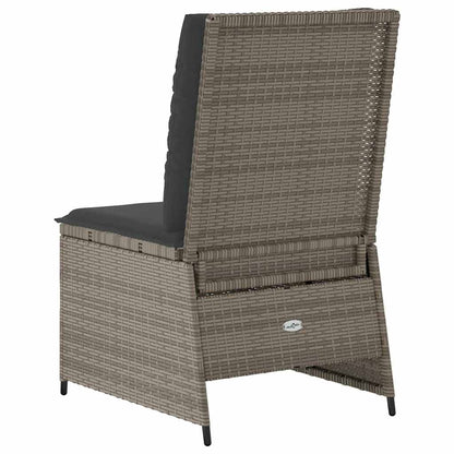 Garden Sofa with Cushion Grey Poly rattan