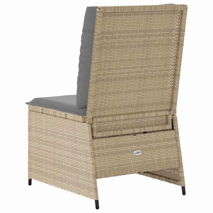 Garden Sofa with Cushion Beige Poly rattan
