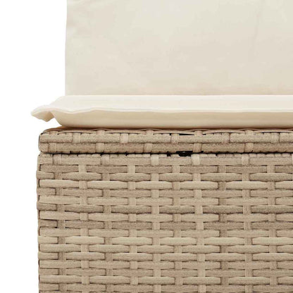 Garden Sofa with Cushion Beige Poly rattan