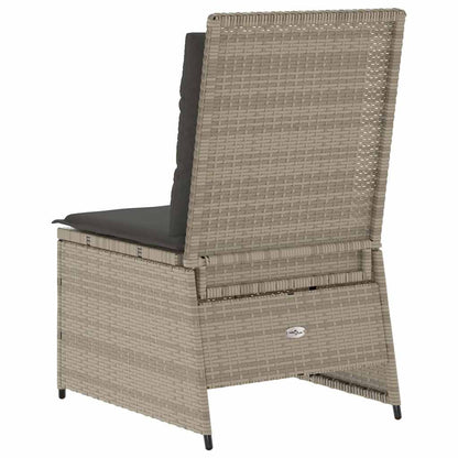 Garden Sofa with Cushion Light grey Poly rattan