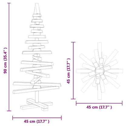 Wooden Christmas Tree with Stand Brown 90 cm Solid pine wood
