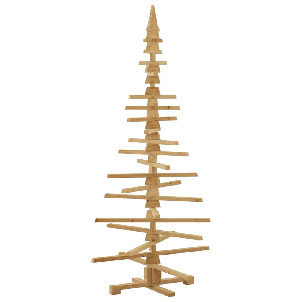 Wooden Christmas Tree with Stand Brown 180 cm Solid pine wood