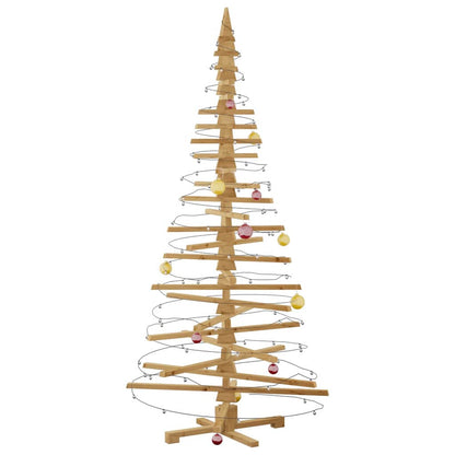 Wooden Christmas Tree with Stand Brown 210 cm Solid pine wood