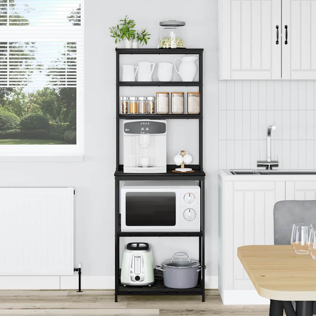 Kitchen Shelf Black Oak 60 x 40 x 168 cm Engineered Wood