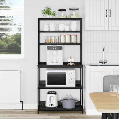 Kitchen Shelf Black Oak 80 x 40 x 168 cm Engineered Wood