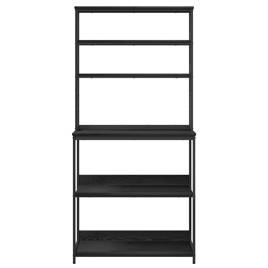 Kitchen Shelf Black Oak 80 x 40 x 168 cm Engineered Wood