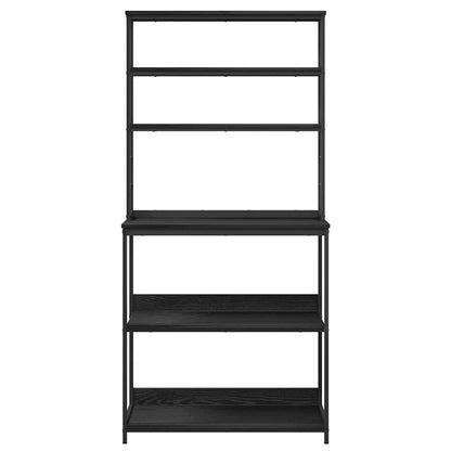 Kitchen Shelf Black Oak 80 x 40 x 168 cm Engineered Wood