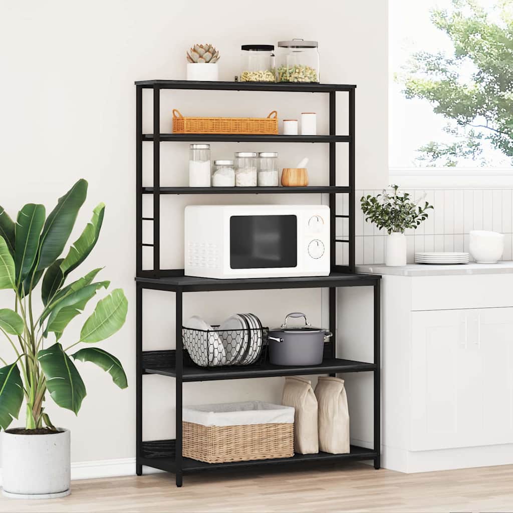 Kitchen Shelf Black Oak 100 x 40 x 168 cm Engineered Wood