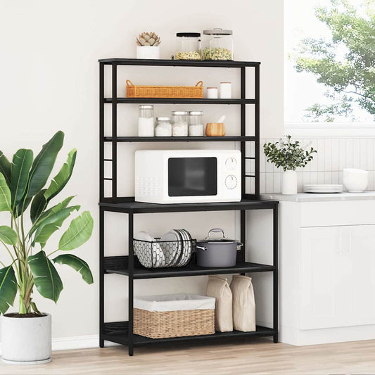 Kitchen Shelf Black Oak 100 x 40 x 168 cm Engineered Wood