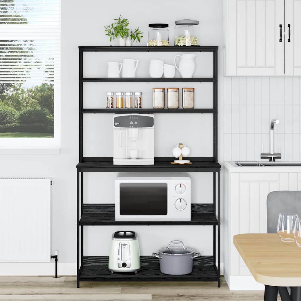 Kitchen Shelf Black Oak 100 x 40 x 168 cm Engineered Wood