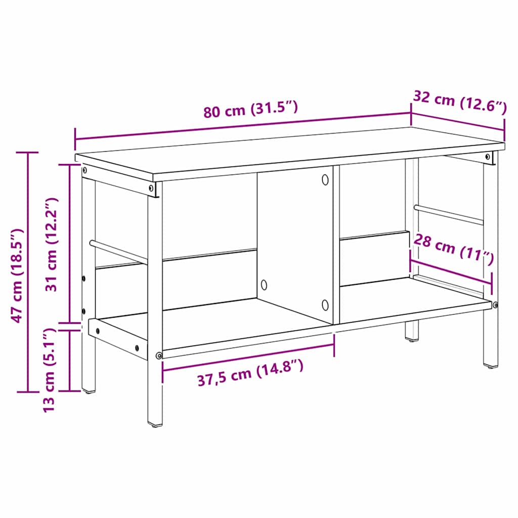 Bookshelf Sonoma Oak 82 x 32 x 47 cm Engineered Wood