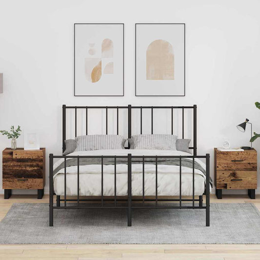 Bedside Cabinet with Drawer 2 pcs Old wood 40 x 35 x 47.5 cm