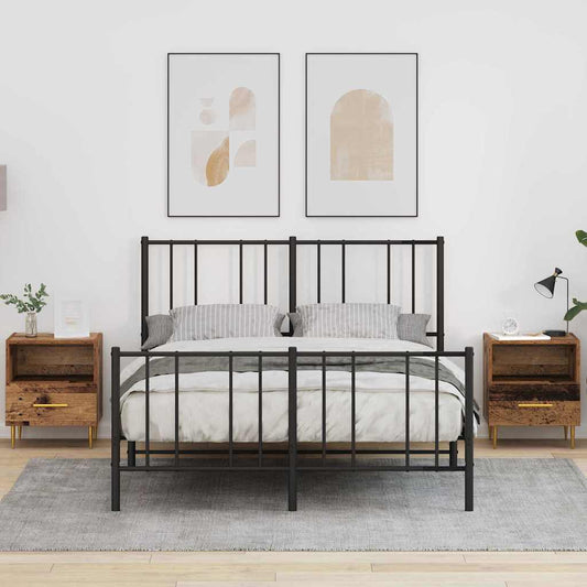 Bedside Table 2 pcs Old wood 40 x 35 x 47.5 cm Engineered wood