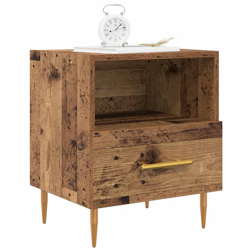 Bedside Table 2 pcs Old wood 40 x 35 x 47.5 cm Engineered wood