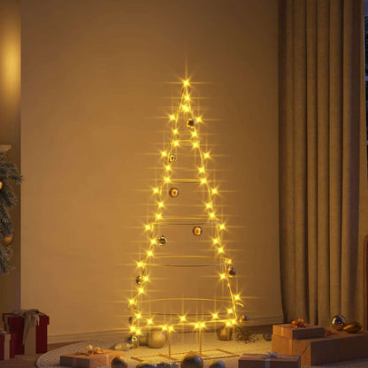 Metal Christmas Tree with Stand Gold 150 cm Powder-coated steel