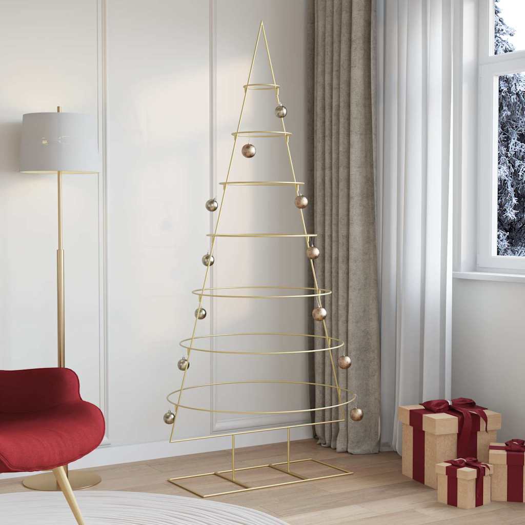 Metal Christmas Tree with Stand Gold 210 cm Powder-coated steel