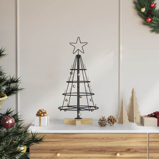 Christmas Cone Tree with Stand Black 60 cm Steel
