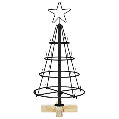 Christmas Cone Tree with Stand Black 60 cm Steel