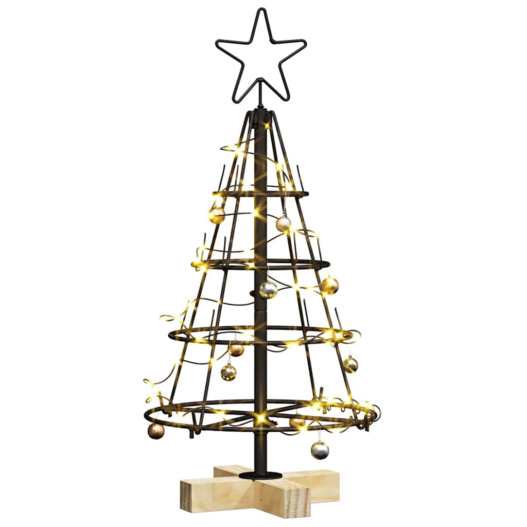 Christmas Cone Tree with Stand Black 60 cm Steel