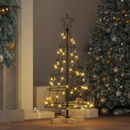 Christmas Cone Tree with Stand Black 90 cm Steel
