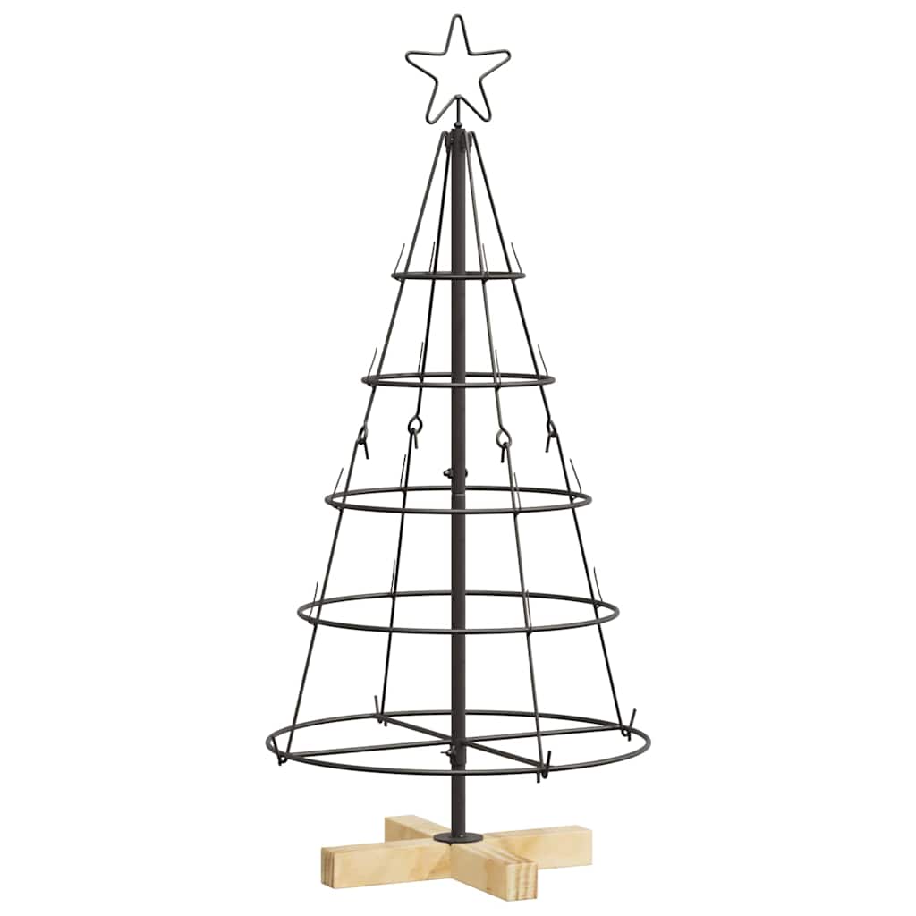 Christmas Cone Tree with Stand Black 90 cm Steel