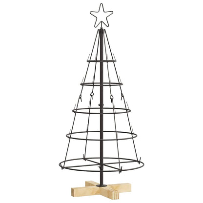 Christmas Cone Tree with Stand Black 90 cm Steel