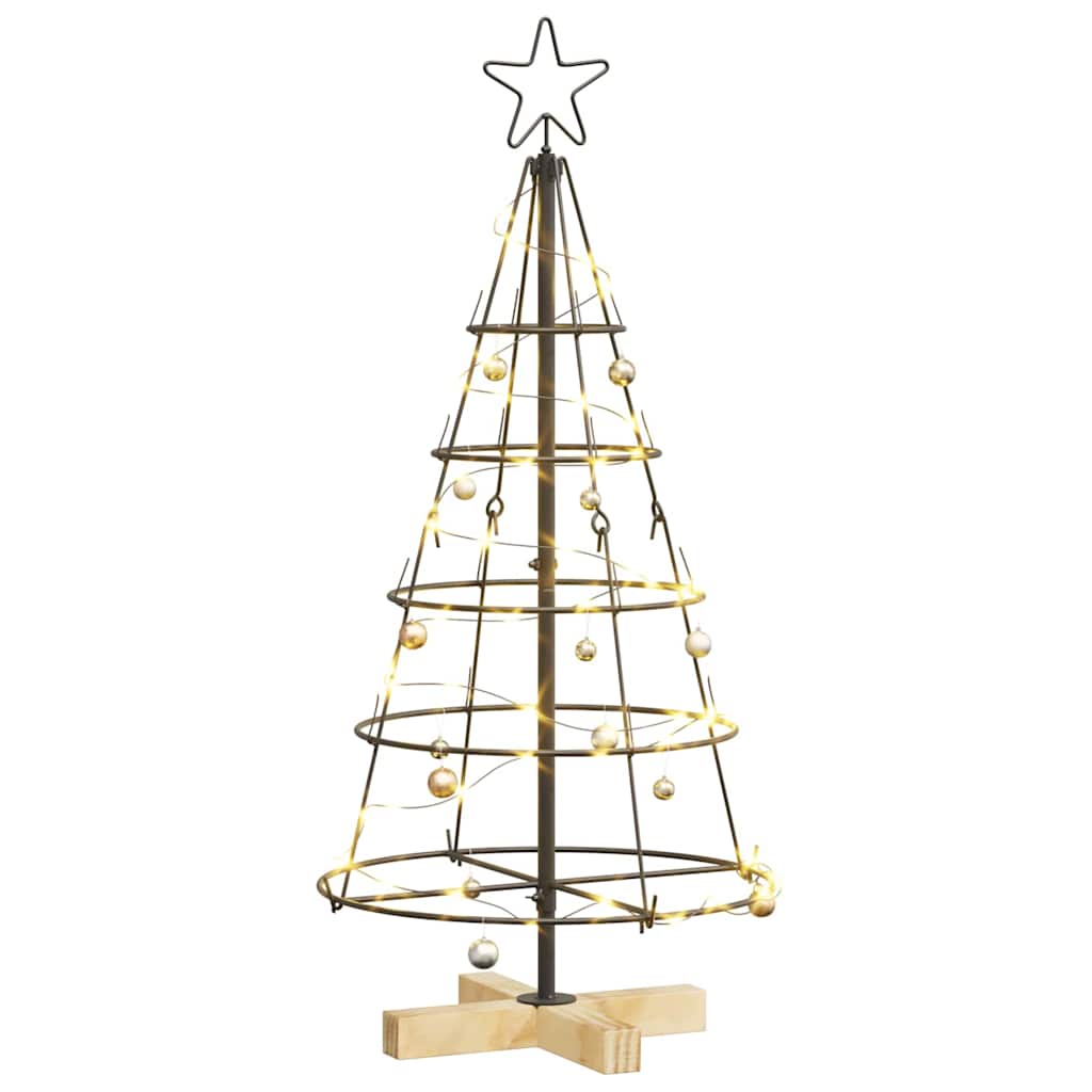 Christmas Cone Tree with Stand Black 90 cm Steel