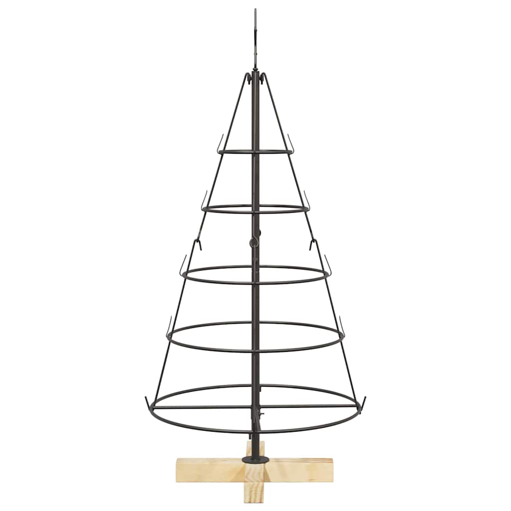 Christmas Cone Tree with Stand Black 90 cm Steel