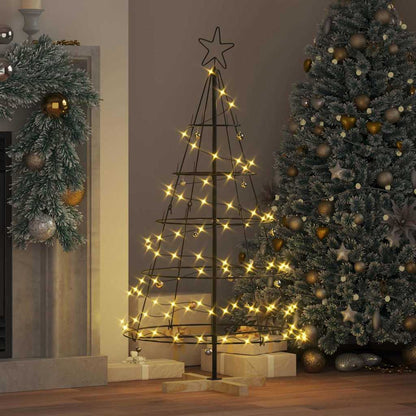 Christmas Cone Tree with Stand Black 125 cm Steel