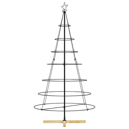Christmas Cone Tree with Stand Black 180 cm Steel