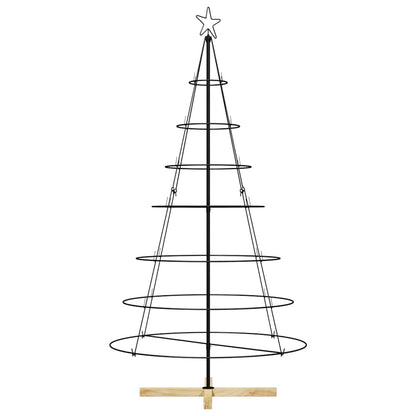 Christmas Cone Tree with Stand Black 180 cm Steel