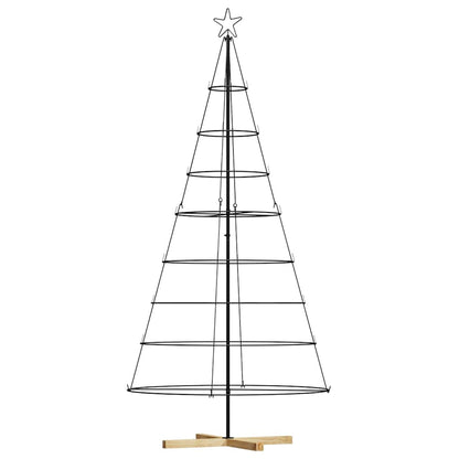 Christmas Cone Tree with Stand Black 210 cm Steel