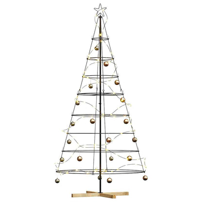 Christmas Cone Tree with Stand Black 210 cm Steel