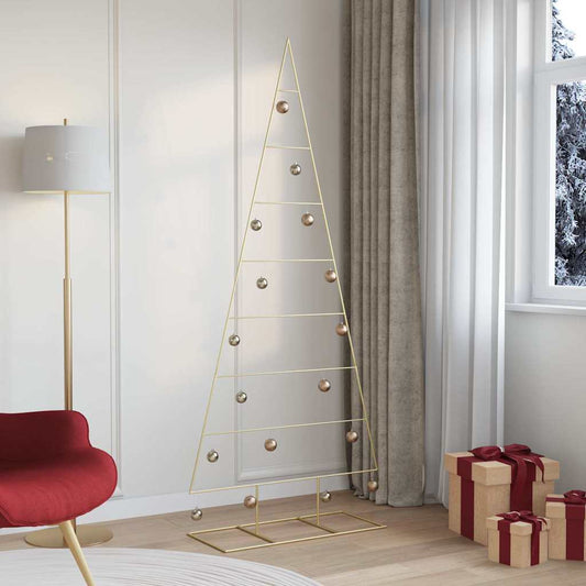 Metal Christmas Tree with Stand Gold 210 cm Powder-coated steel