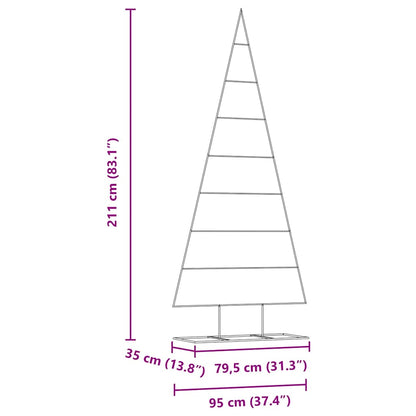 Metal Christmas Tree with Stand Gold 210 cm Powder-coated steel