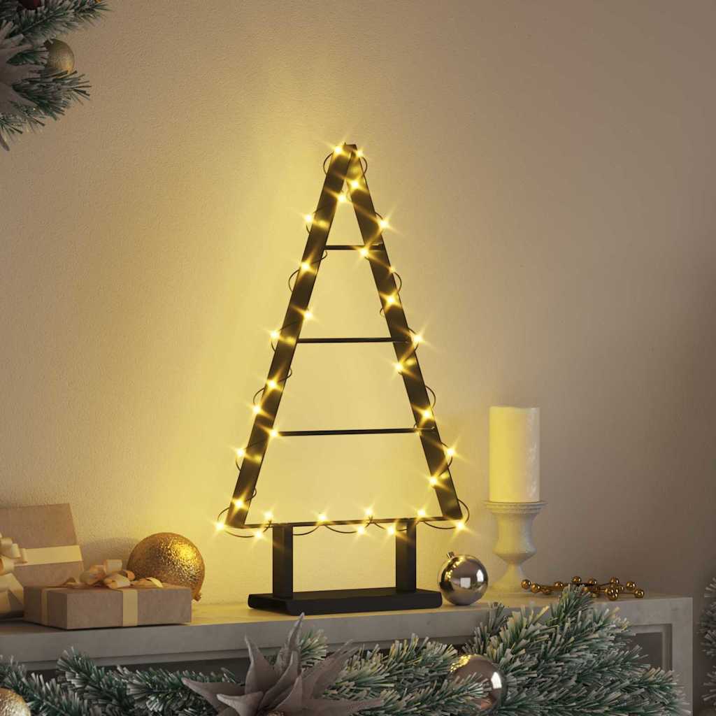 Metal Christmas Tree with Stand Black 60 cm Steel