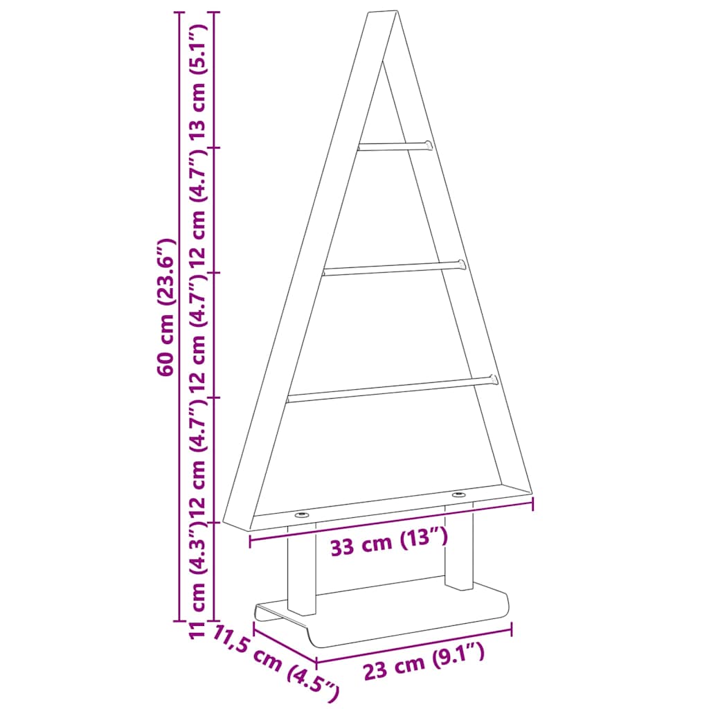 Metal Christmas Tree with Stand Black 60 cm Steel
