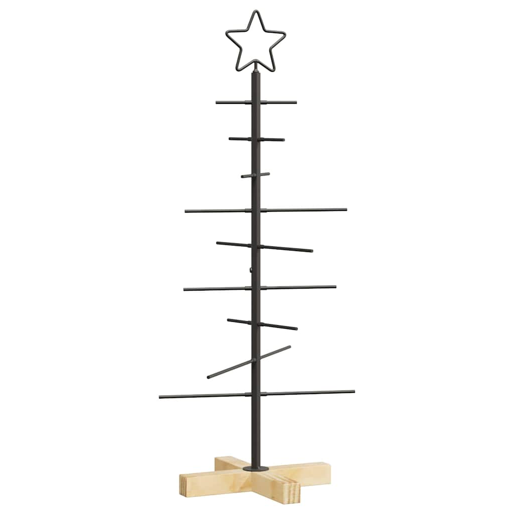 Metal Christmas Tree with Stand Black 90 cm Powder-coated steel