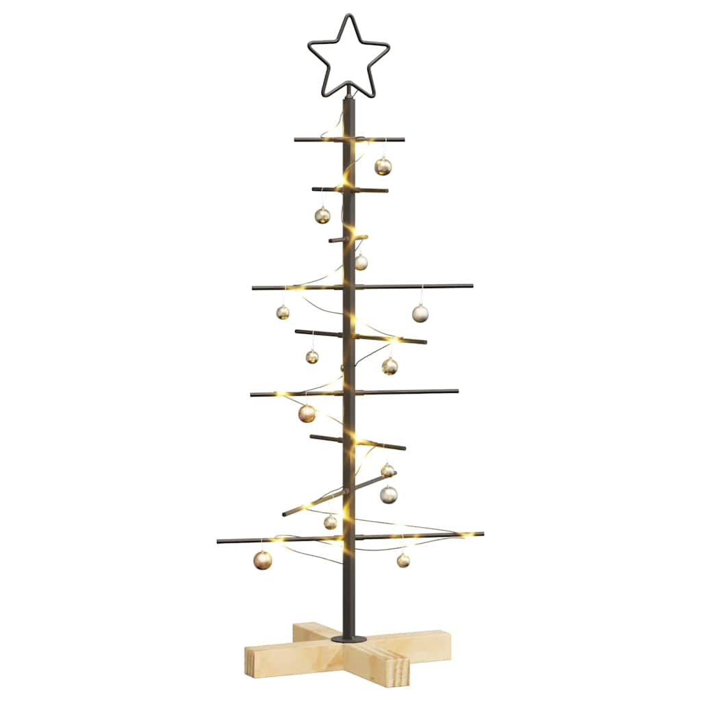 Metal Christmas Tree with Stand Black 90 cm Powder-coated steel