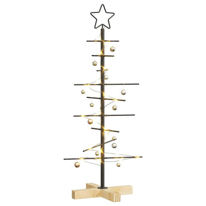 Metal Christmas Tree with Stand Black 90 cm Powder-coated steel