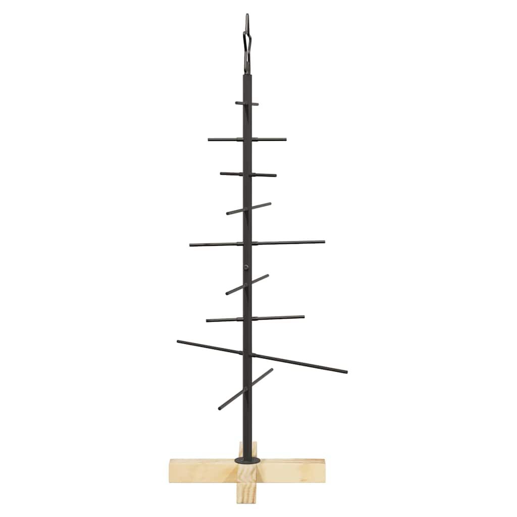 Metal Christmas Tree with Stand Black 90 cm Powder-coated steel
