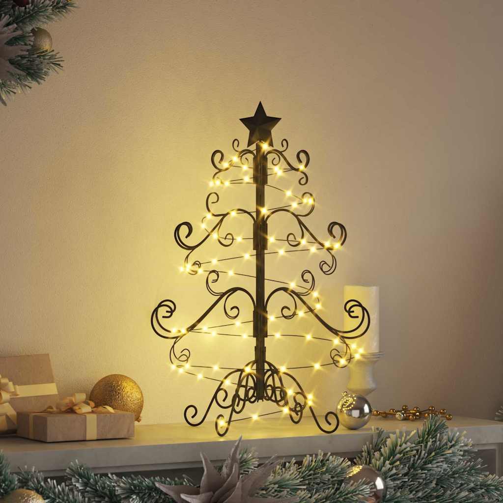 Metal Christmas Tree with Stand Black 60 cm Powder-coated steel