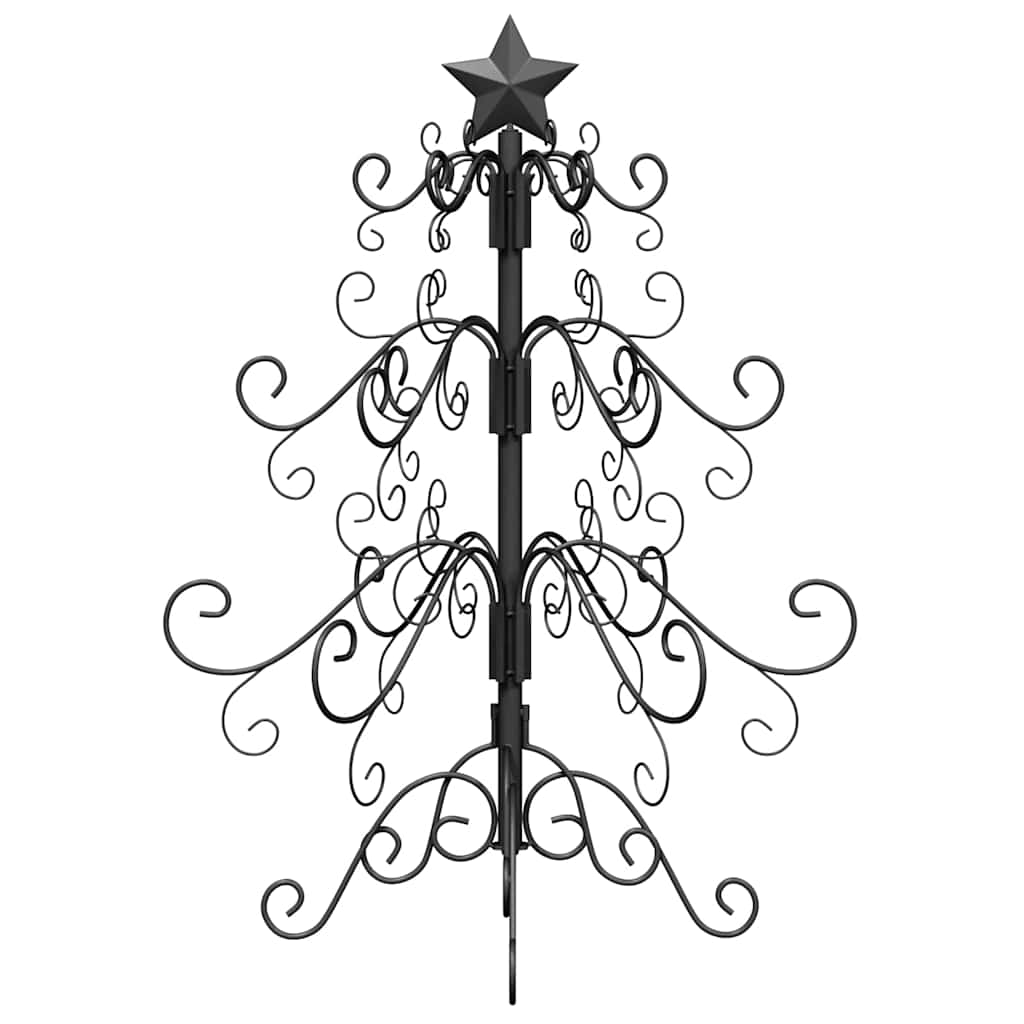 Metal Christmas Tree with Stand Black 60 cm Powder-coated steel