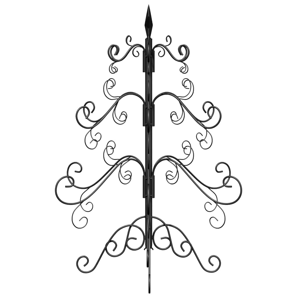 Metal Christmas Tree with Stand Black 60 cm Powder-coated steel