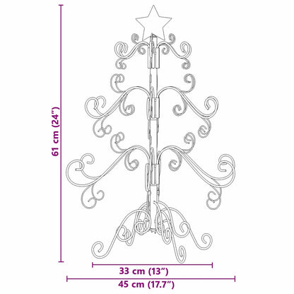 Metal Christmas Tree with Stand Black 60 cm Powder-coated steel