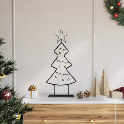 Metal Christmas Tree with Stand Black 60 cm Steel