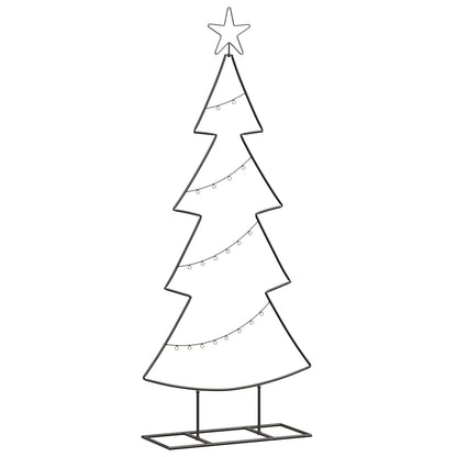 Metal Christmas Tree with Stand Black 125 cm Steel