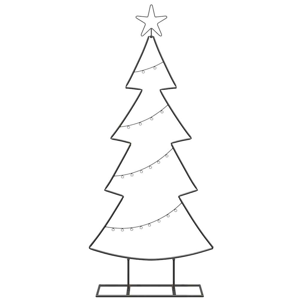 Metal Christmas Tree with Stand Black 125 cm Steel