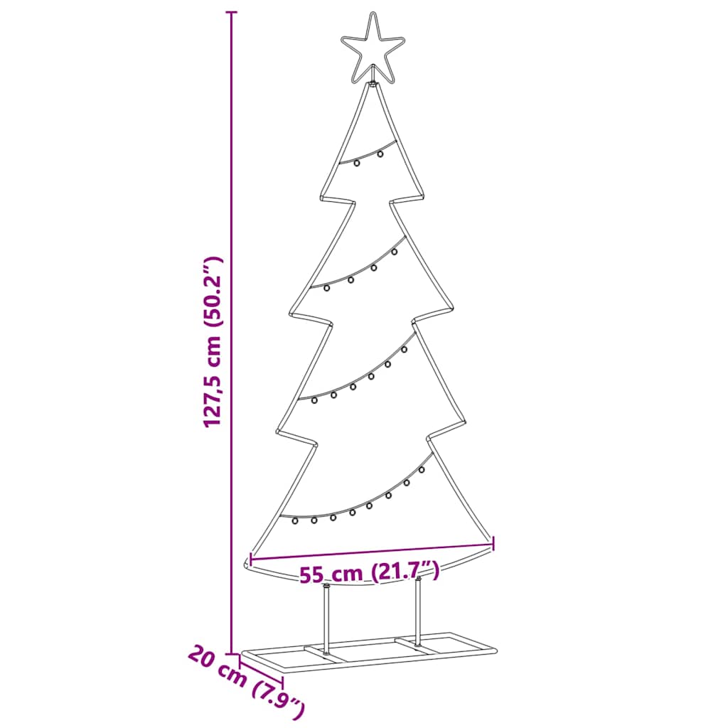 Metal Christmas Tree with Stand Black 125 cm Steel